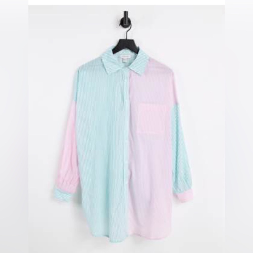 Topshop oversized stripe shirt